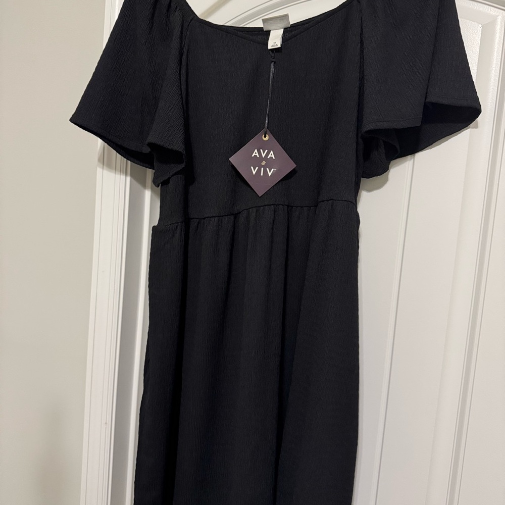 Ava & Viv Elegant Black Dress NWT size 1x